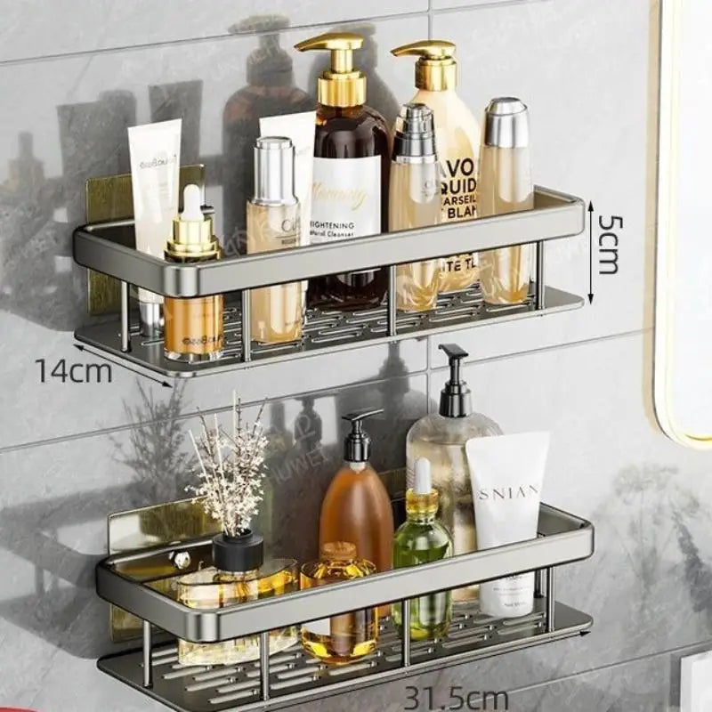 étagère salle bain adhésive noire moderne support rangement triangle porte savon panier douche étanche