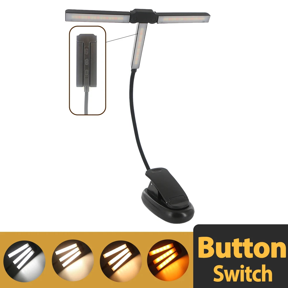 lampe led noire pinces interrupteur tactile rechargeable moderne couleurs réglables 51 leds