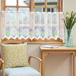 rideau dentelle fleur lavande blanc violet vert pasteurite transparent maison