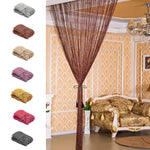 rideau franges semi transparent glamour couleurs argentées violettes dorées