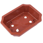 pots plantes vintage rectangulaire octogonal bord décoré couleur rouge brun adultes jardinage utilitaire
