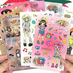 stickers autocollants pop art dessins animés personnages objets motifs imprimés rose beige blanc