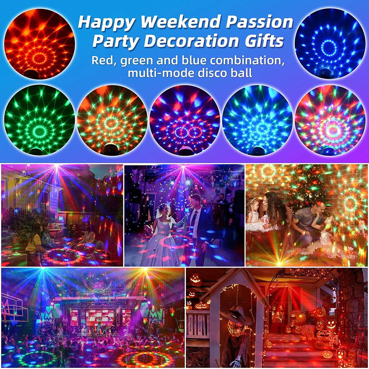 boule disco led multicolore télécommande câble usb effet stroboscopique moderne lumineuse hexagonale brillante
