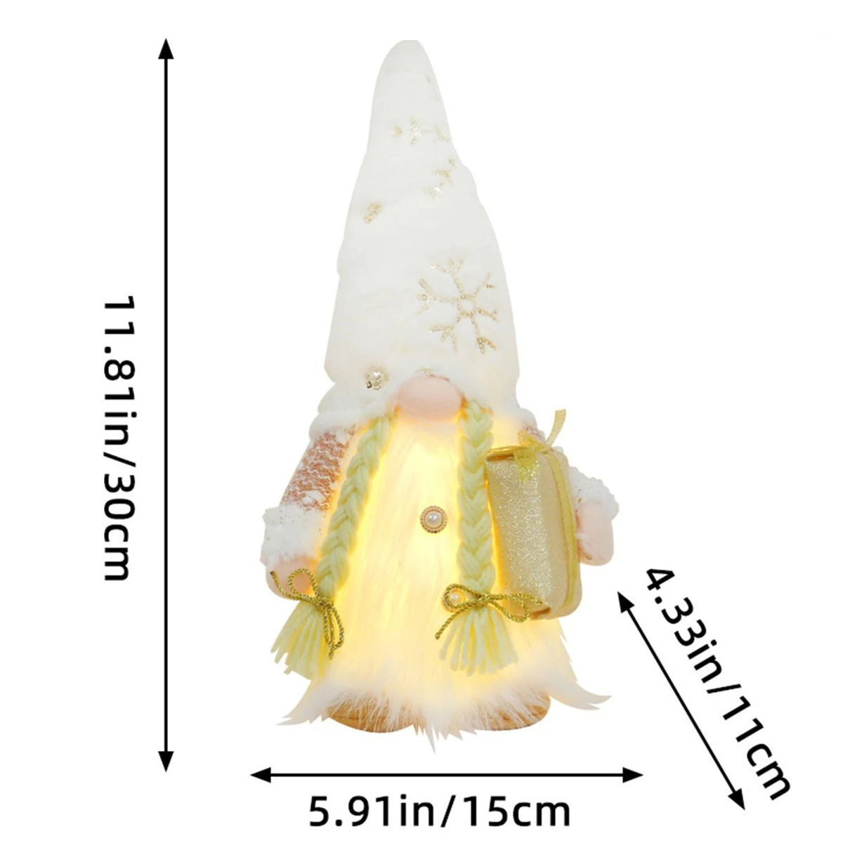 poupée décorative blanche dorée peluche flocons neige arbre noël festif ornement cadeau nouveauannée