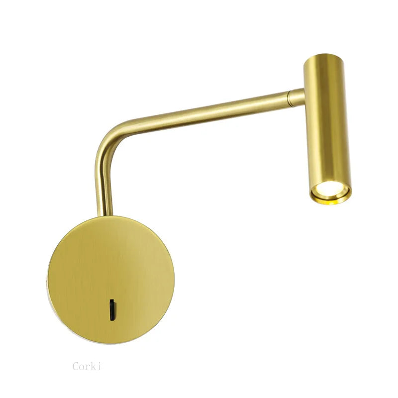 lampe murale moderne or blanc noir minimaliste interrupteur mural articulée éclairage chambre entrée
