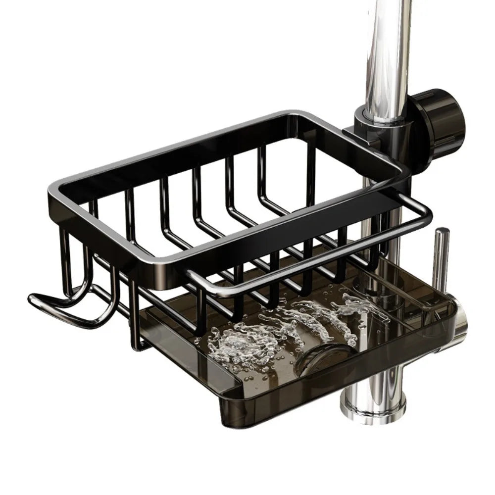 porte savon moderne porte accessoires cuisine noir finition lisse fixations brosse gant serviette