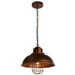 Suspension lumineuse industrielle vintage noir cuivre ampoule chaînes métal fini mat