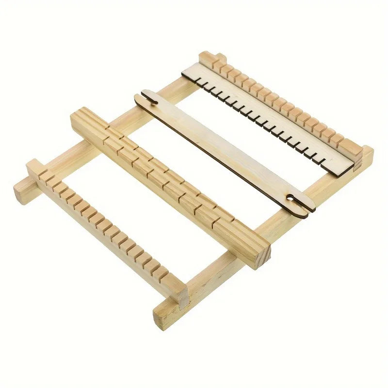 tissage main artisanal bois clips fil couleur crochet planche tapisserie DIY primitive