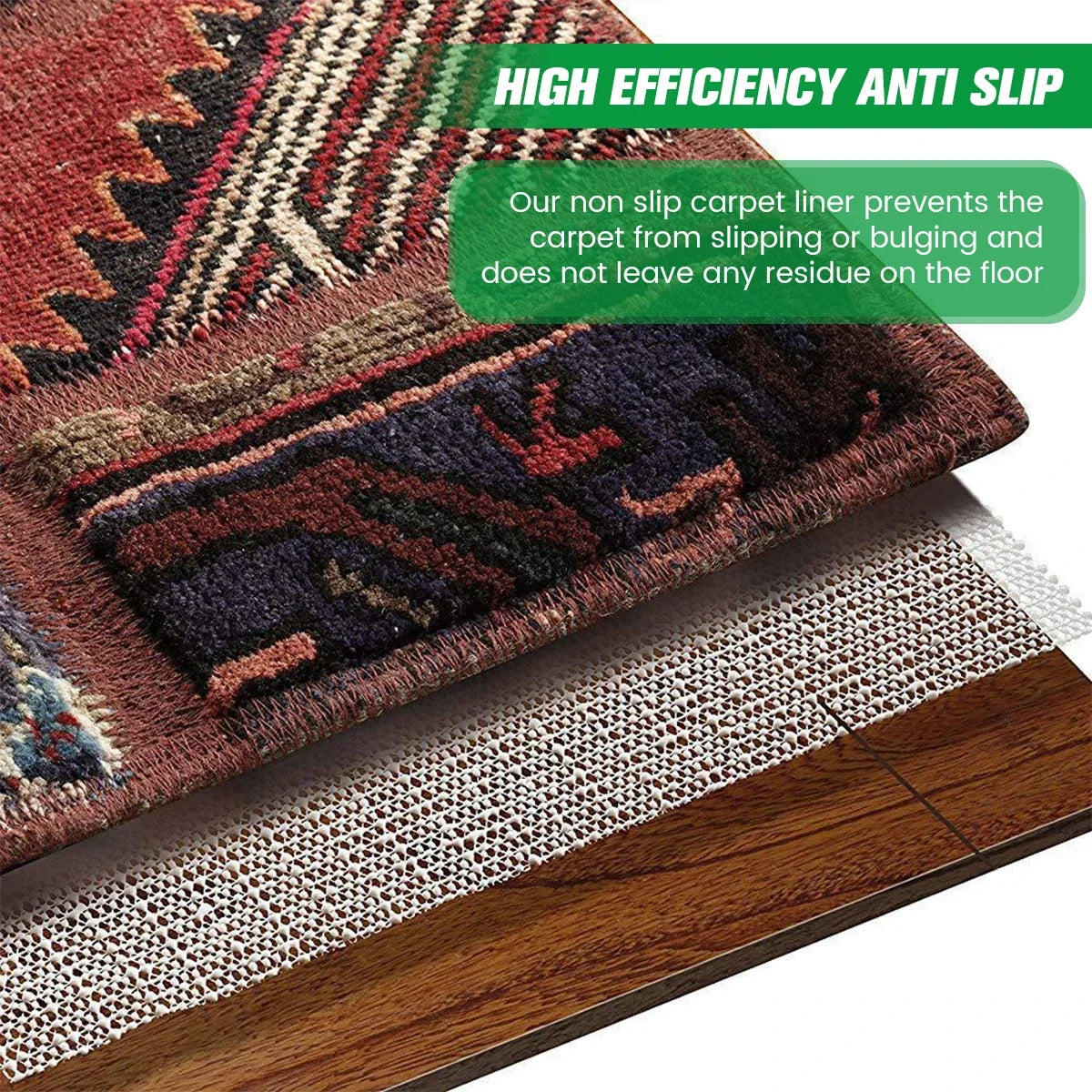 tapis anti dérapant pvc sous couche beige texture maille salle bain respectueux environnement 0.7x1.6m