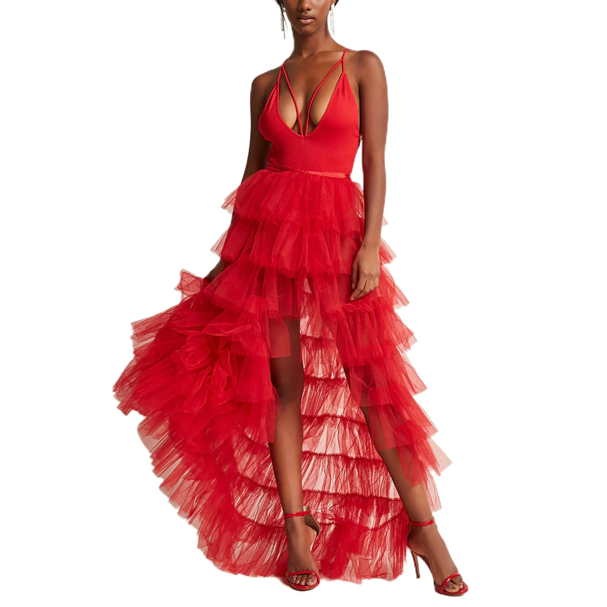 jupe longue noire élégante polyester motif franges fixations soirée cocktail dîner mariage