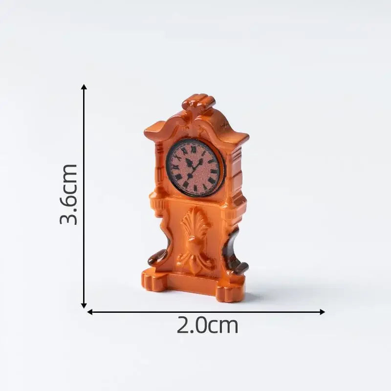 horloges miniatures vintage accessoires résine orange noir marron jaune classiques détaillées aiguilles cadres motifs