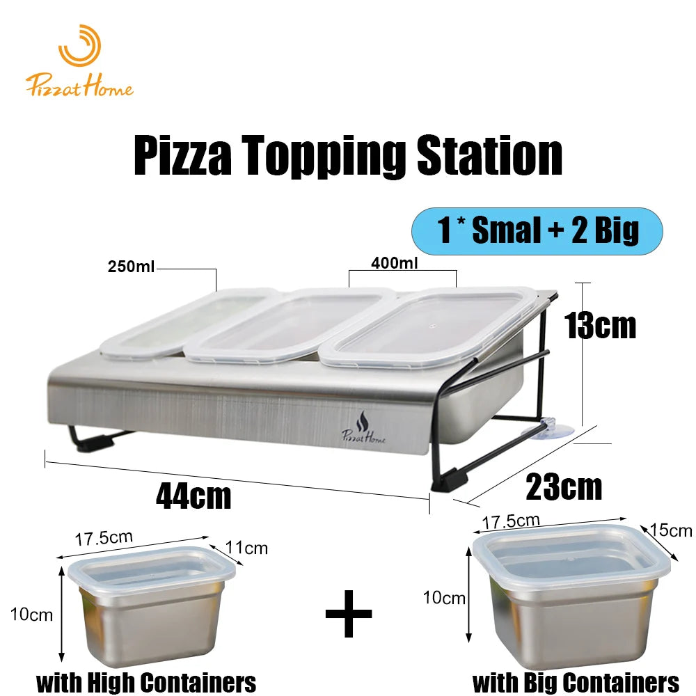 station garniture acier inoxydable 304 couvercle silicone stockage ingrédients pizza moderne rangement professionnel étanche