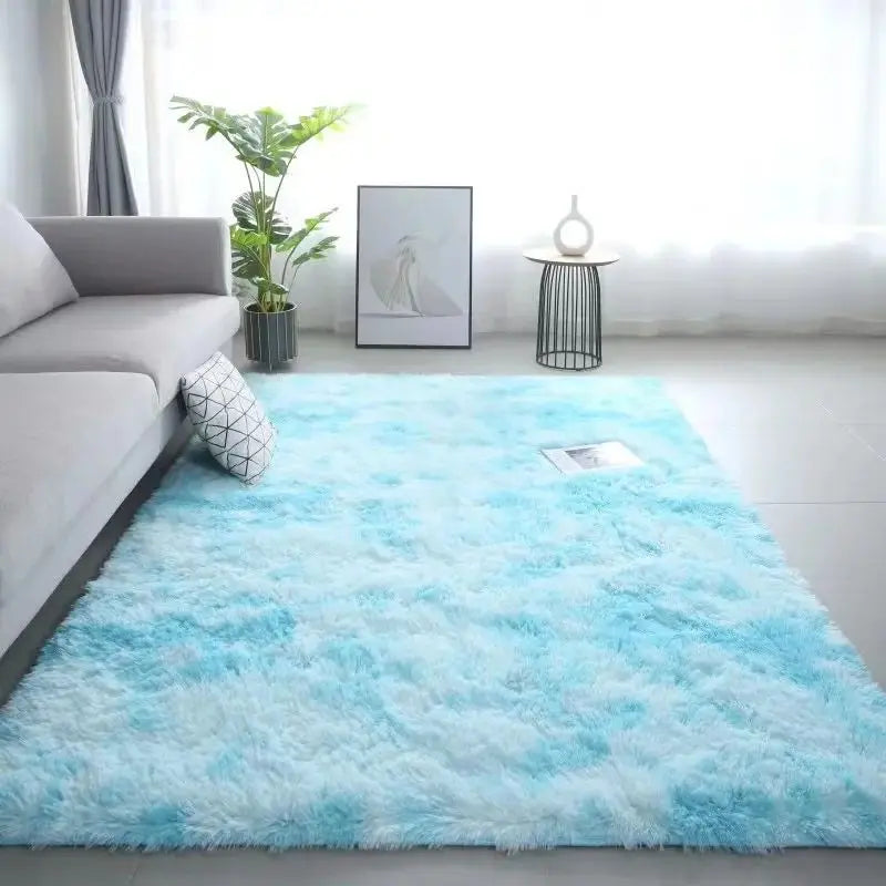 tapis polyester moderne multicolore bleu clair gris doux non glissant lavable main machine extérieur