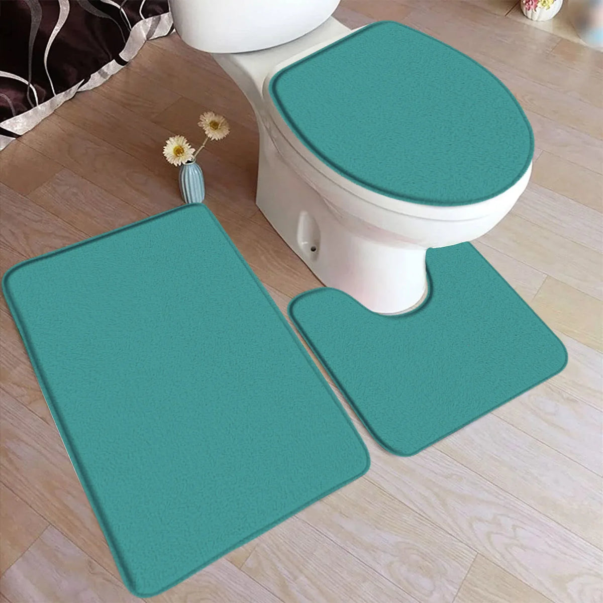 tapis bain moderne uni respectueux l'environnement noir rose clair bleu gris jaune rose foncé