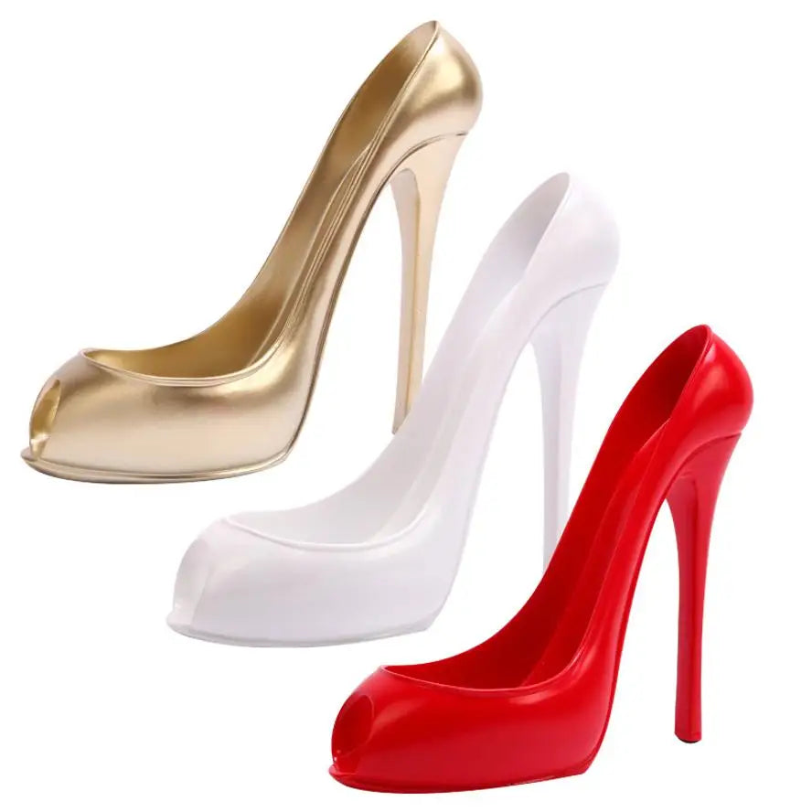 support bouteilles talons hauts or blanc rouge moderne adhésif vin verre