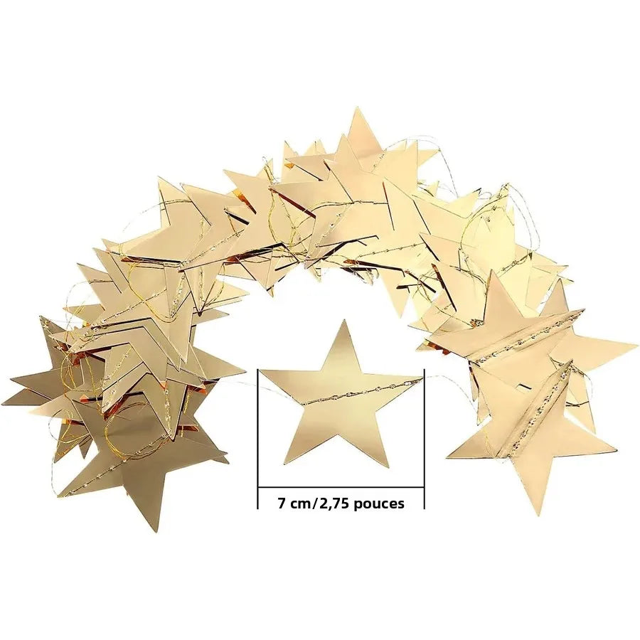 guirlande étoiles papier or argent bleu blanc décoration suspendue mariage chambre enfants