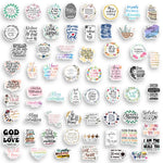 autocollants calligraphiques biblique motifs floraux moderne multicolore transparent waterproof scrapbook journal intime portable
