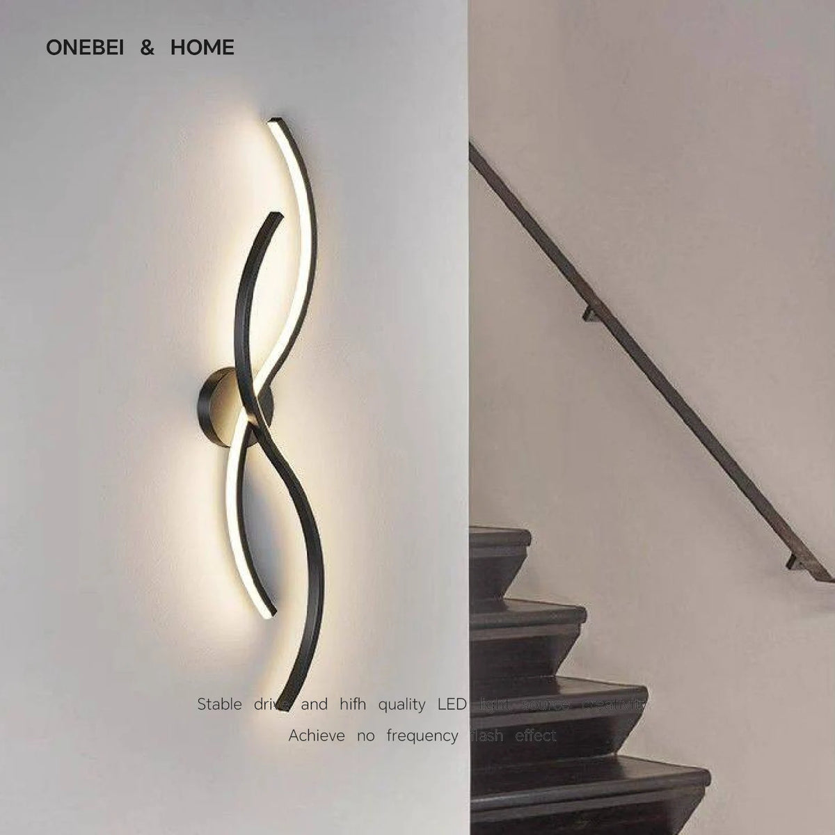 lampe murale moderne applique murale spirale abstraite noir lumière minimaliste fixée mur