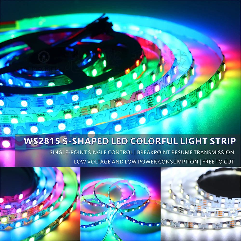 ruban led flexible multicolore effet chasse intelligent adhésif moderne technologie salon décoration chambre