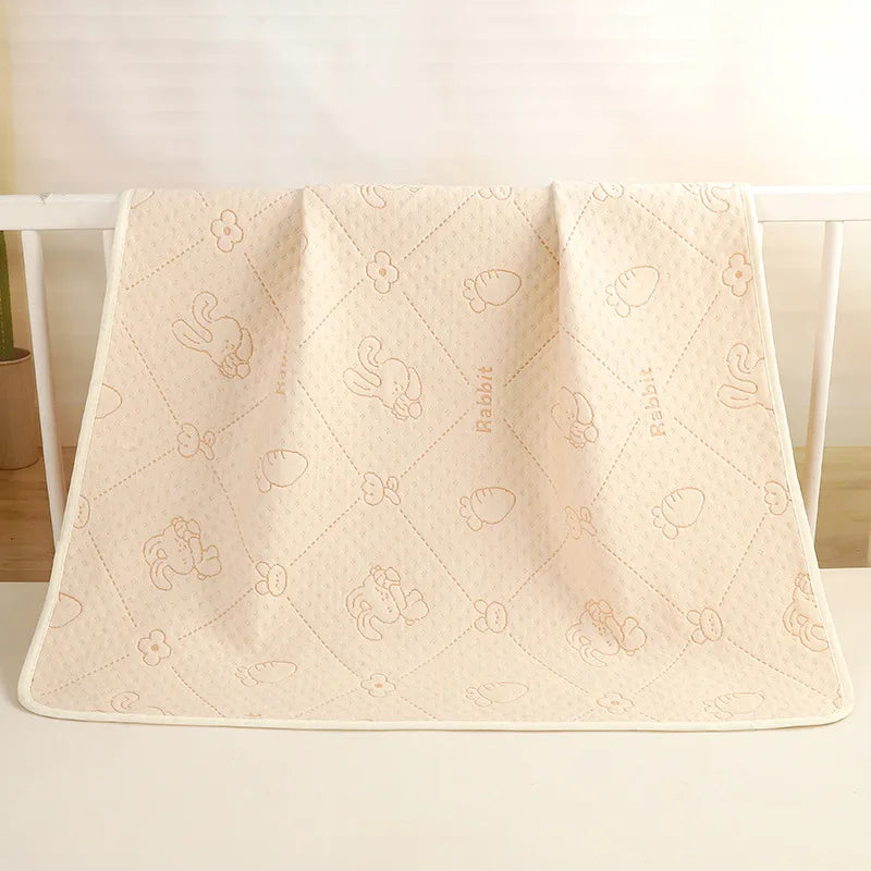 tapis bébé rose bleu zigzag blanc anti urine réutilisable coton moderne doux chambre bébé