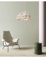 Suspension lumineuse moderne pierre irrégulière gris brun blanc