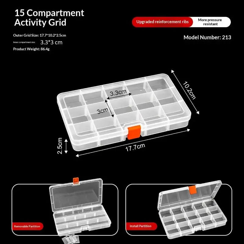 boîtes rangement détachables gris orange modernes compartiments outils bricolage maison organisation bijoux