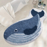 tapis bain bleu marine baleine doux polyester imperméable moderne salon chambre sdb extérieur voyage