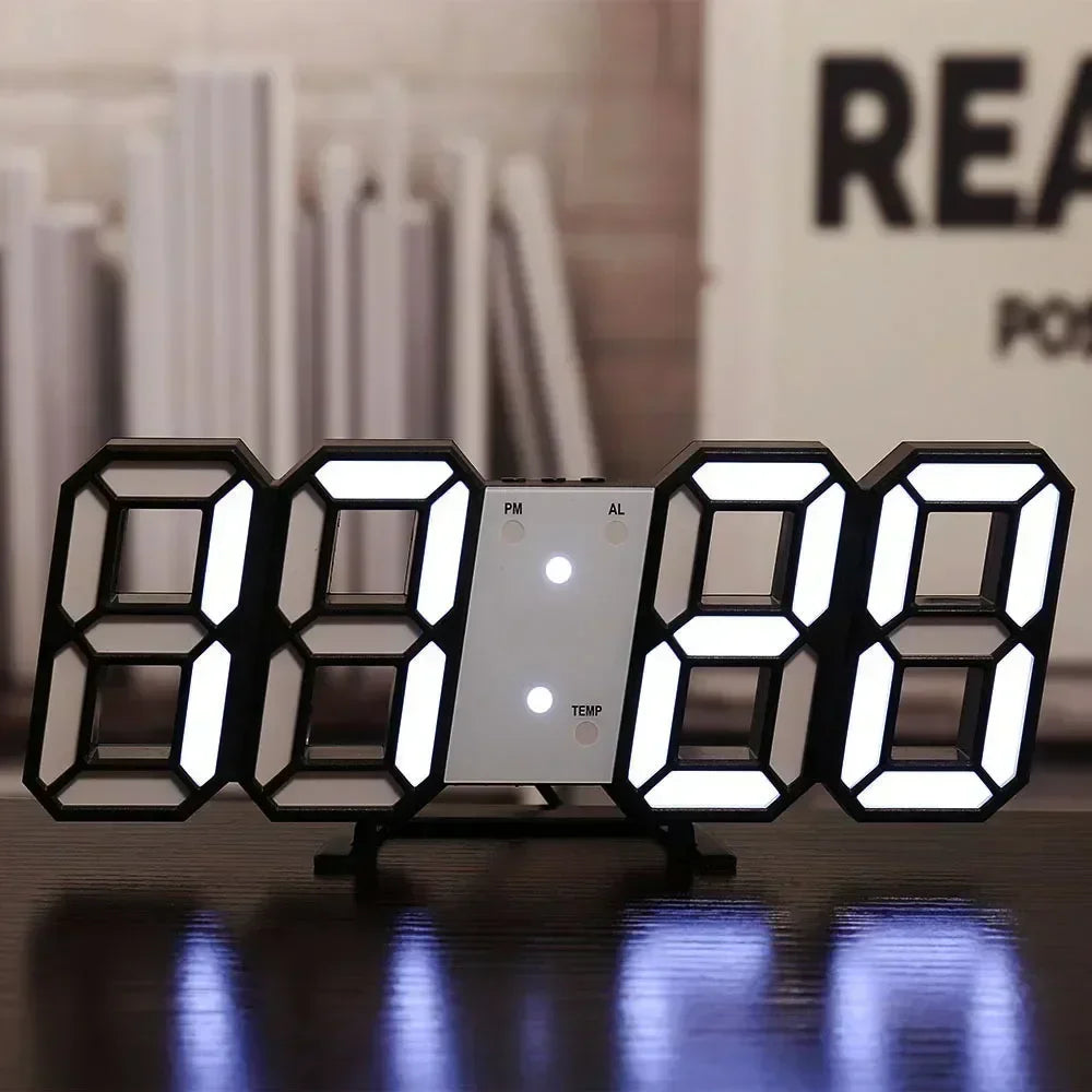 horloge digitale led horloge table cubique moderne minimaliste alarme