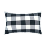 housse coussin noir blanc carreaux rayures moderne 30x50cm 45x45cm fixe décoration intérieur
