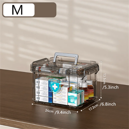 boîte rangement médicaments transparente moderne poignée amovible multinefs première aide chambre maison