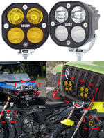 feux travail led jaune blanc noir moderne robuste 40w ip68 cable vis fixation