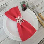 lot serviettes coton texture lin broderie rustique broches ruban jute