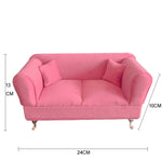 meubles miniatures salon rose velours cœurs romantique girly miroir coffre bijoux coussins figurines