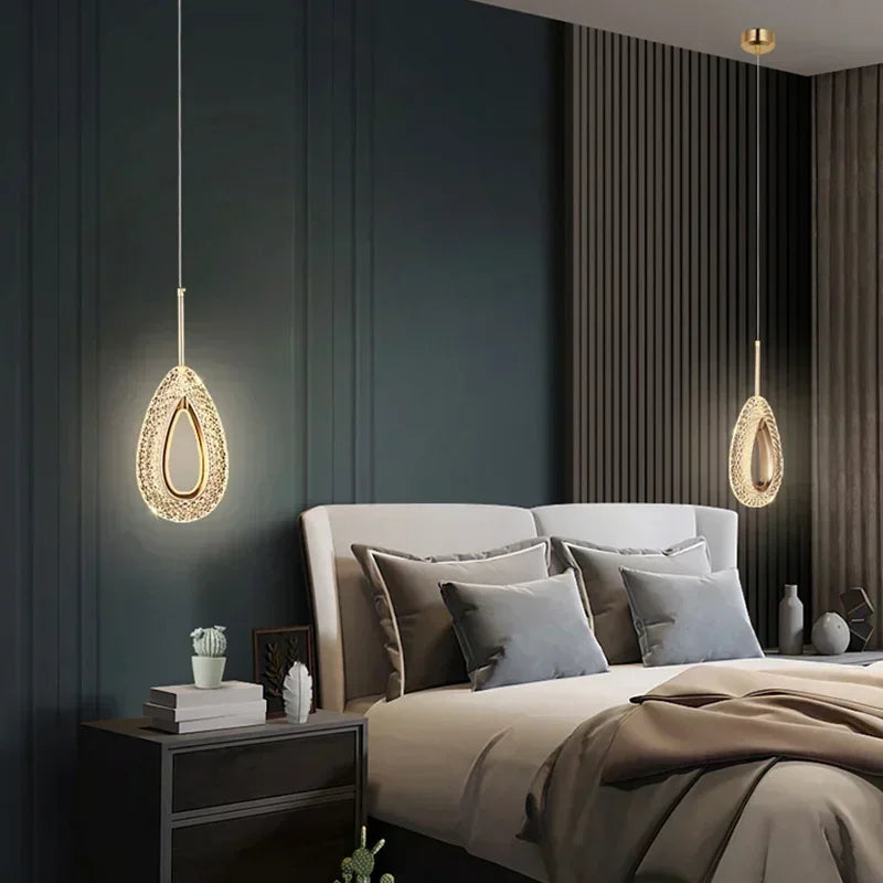 Lampe suspendue nordique or moderne translucide chambre salon éclairage décoration intérieure