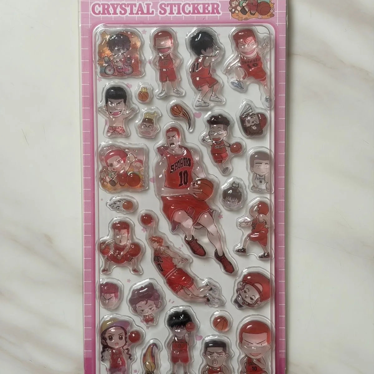 stickers personnalisés sakuragi hanamichi rouge blanc transparent anime cartoon 3d pvc première édition