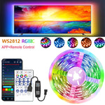 ruban led multicolore moderne adhésif télécommande bluetooth 5v led individuelles bleu vert rouge violet