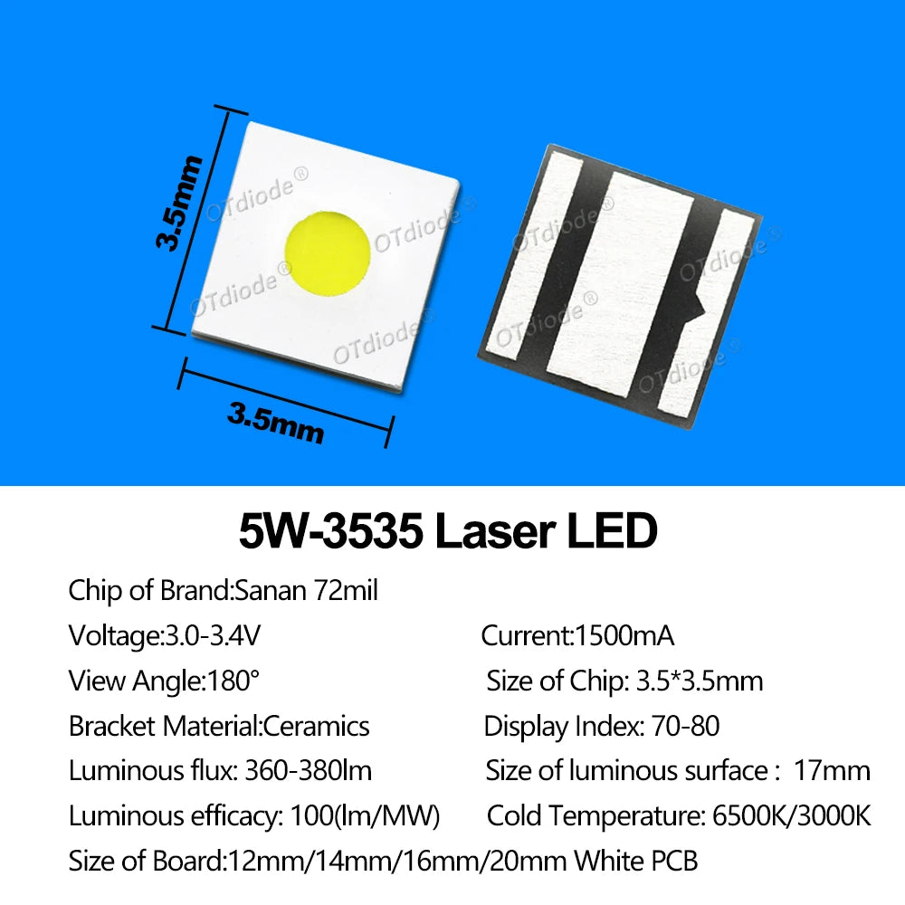 LED chip blanc haute puissance 3W 5W 16mm 20mm PCB moderne
