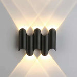 applique murale moderne or ondulée ip65 résistante l'eau 85 265v flux lumineux 249 2000