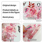 sticker mural adhésif amovible fleurs aquarelle romantique floral féminin rose fuchsia blanc noir pivoine