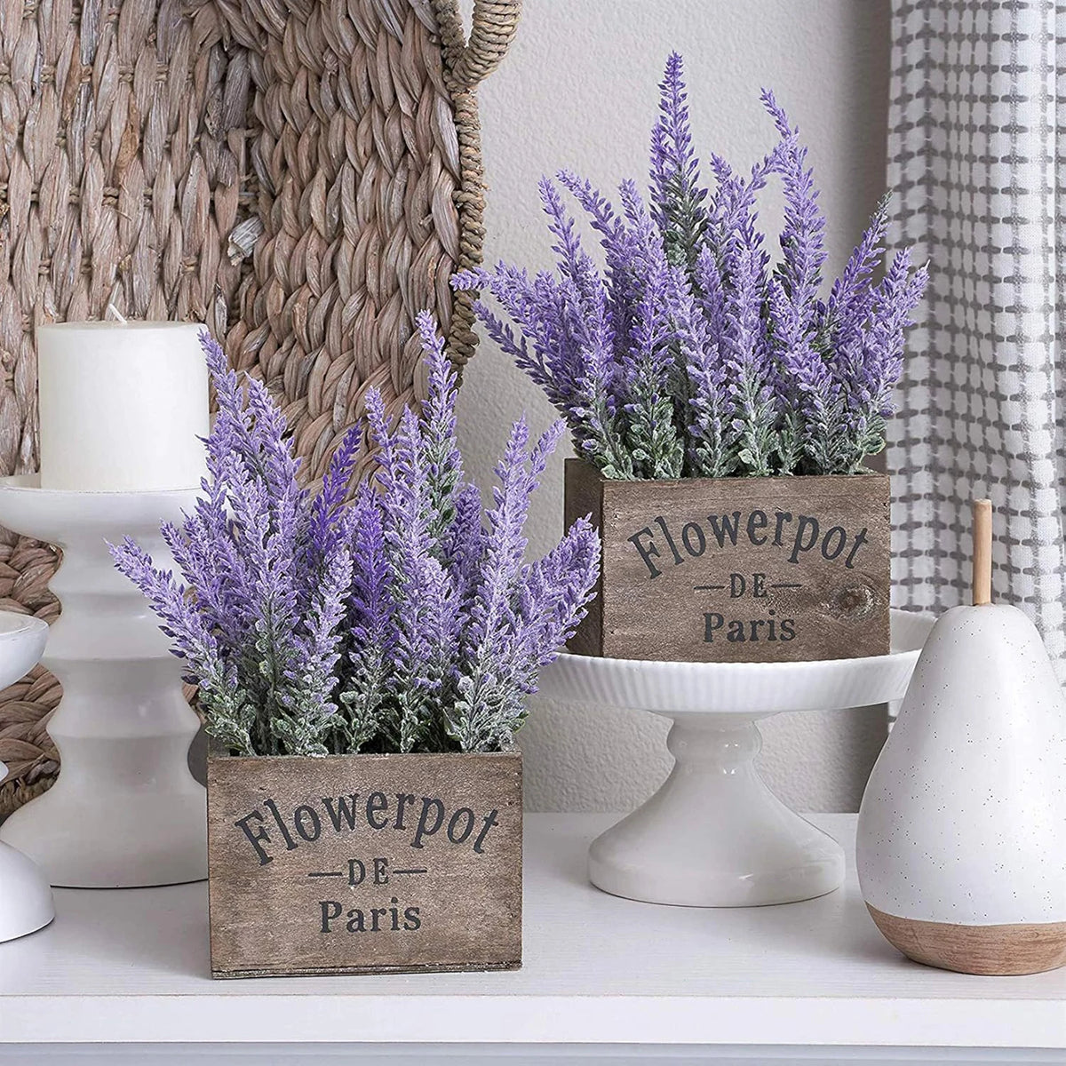 bouquet fleurs artificielles violet vert blanc rustique vintage decoration table mariage anniversaire