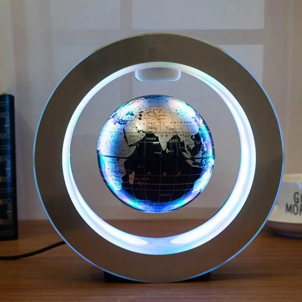 globe flottant cartographie monde aimants led multicolore anneau lumineux moderne technologie chambre adolescente