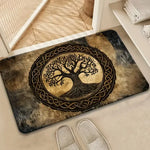 tapis sol antidérapant celtique feuilles racines extérieur intérieur porte texture bois scandinave rustique