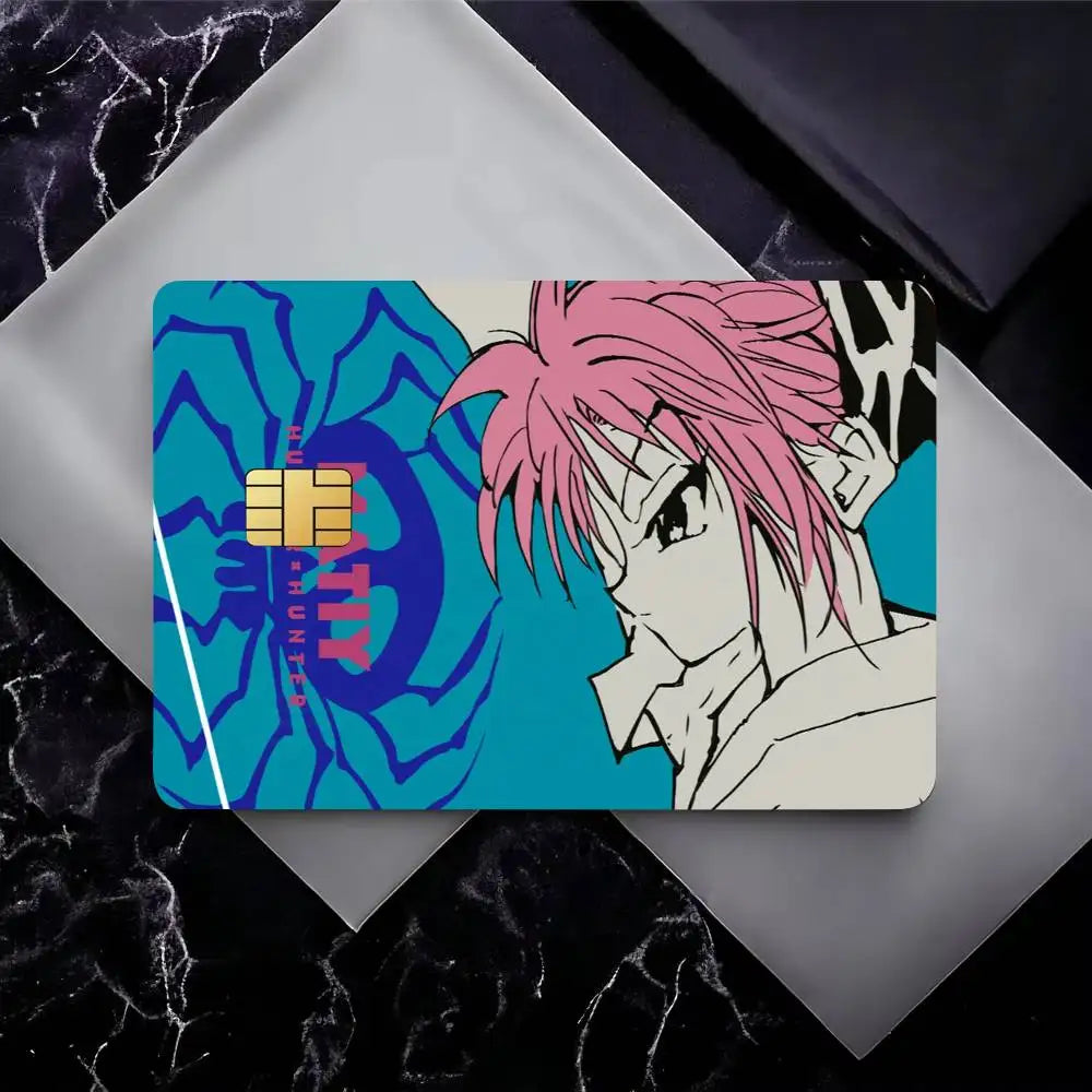 étuis cartes crédit hunter hunter papier adhésif bleu noir violet moderne graphique
