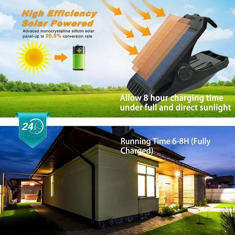 lampe solaire extérieure led détecteur mouvement ip65 moderne clips noir