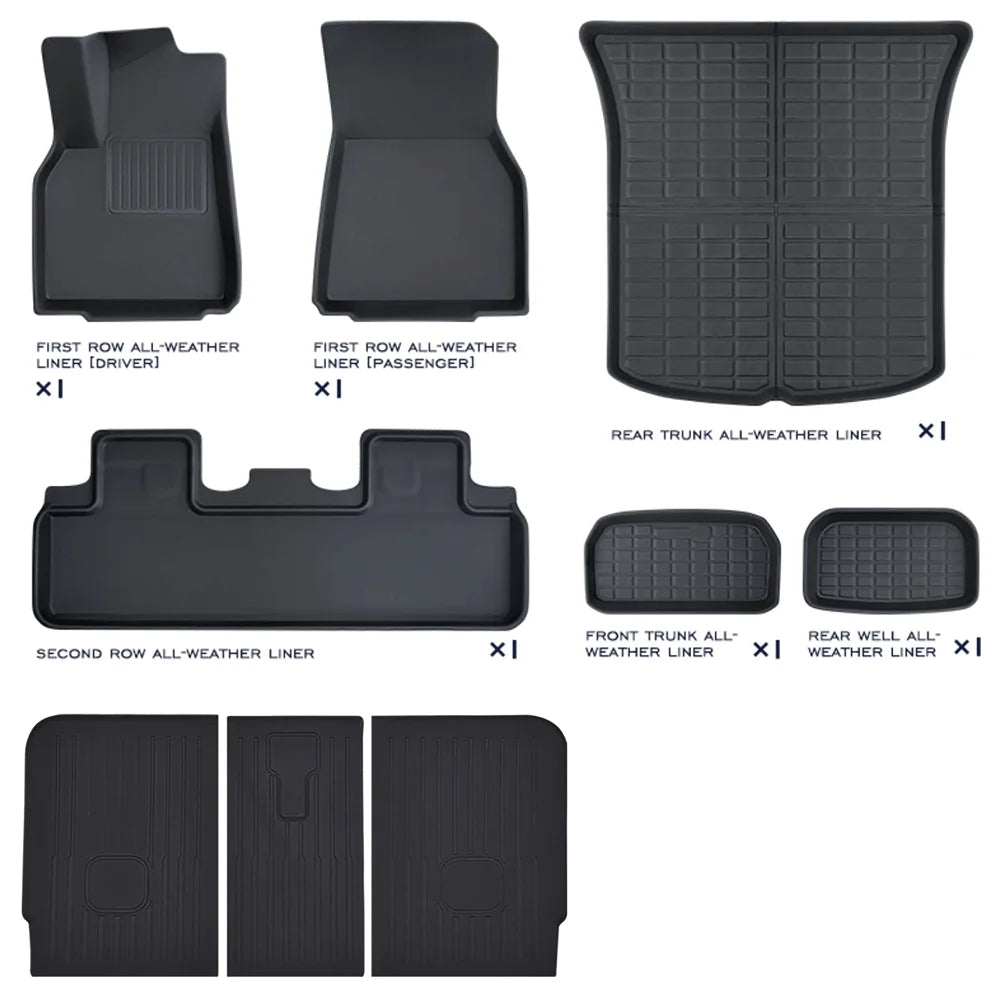 tapis sol voiture tesla noir texture micro perforée moderne