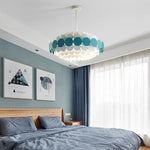 suspension lumineuse moderne blanc bleu vert orange circulaire géométrique opaque scandinave