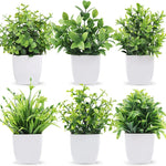 plantes artificielles feuilles eucalyptus bonsaï vert pot blanc décoration intérieure extérieure moderne anniversaire