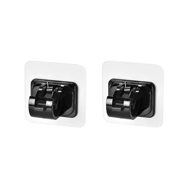 porte serviettes adhésifs blanc noir transparent moderne pratique clips barre métallique