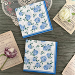 serviettes papier fleur oiseau géométrique bleu blanc classique vintage decoration fetes