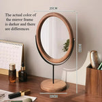 miroir cosmétique classique bois marron foncé pied central ornement décoration chambre erotique